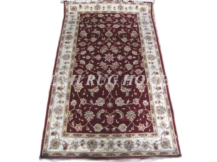 Free shipping 3'X5' 160 Line Persian carpet, Hand knotted persian rug, wool and silk, mixed dyed yarns