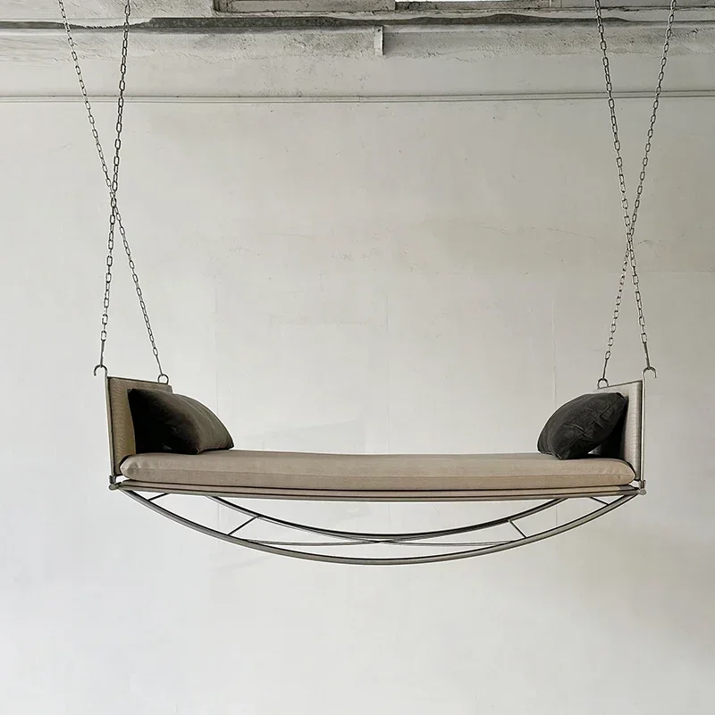 Creative chain steel suspended hammock single bed indoor model room assembly