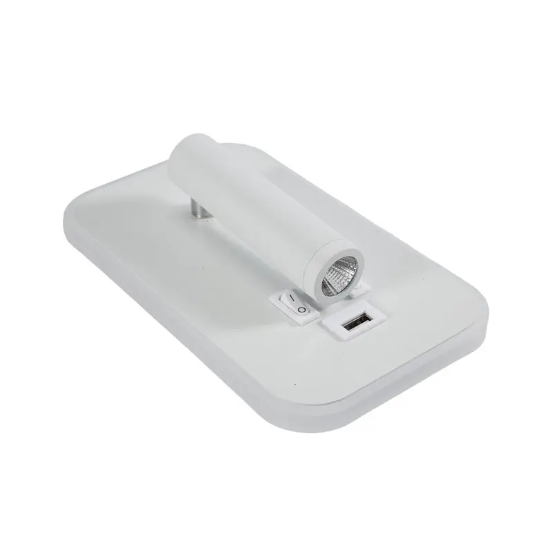 Exquisite-1 PCS Wall Light Backlight USB Charging 330 Degree Rotation Adjustable Wall Lamp White