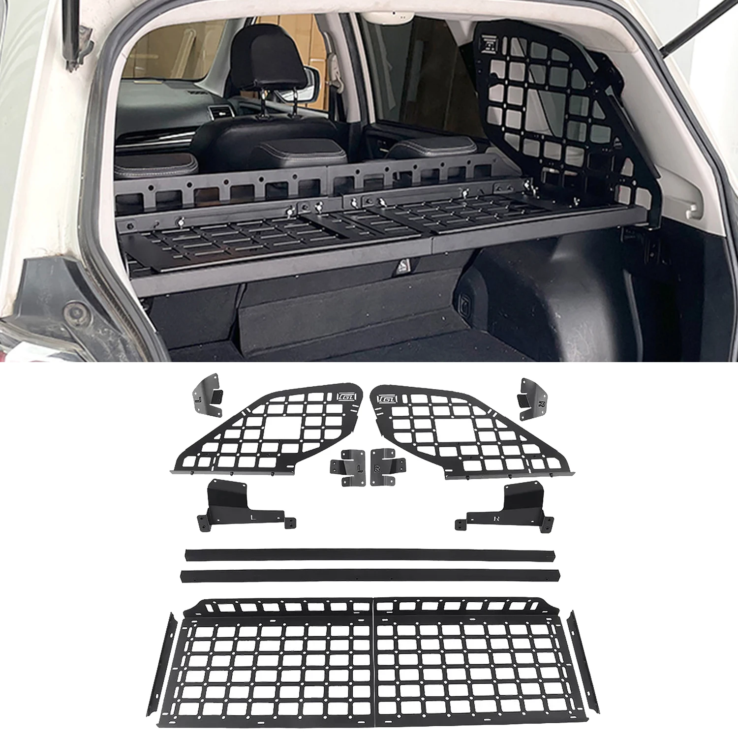 CGZ For Subaru Forester 2014-18 Molle Panel Modular Storage Panel Shelf Luggage Storage Carrier Rear Cargo Rack Trunk Organizer