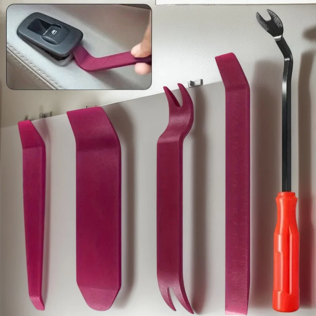 5 قطع من كماشة المصابيح الأمامية للسيارة - مشبك باب معدني وأداة إزالة اللوحة #1