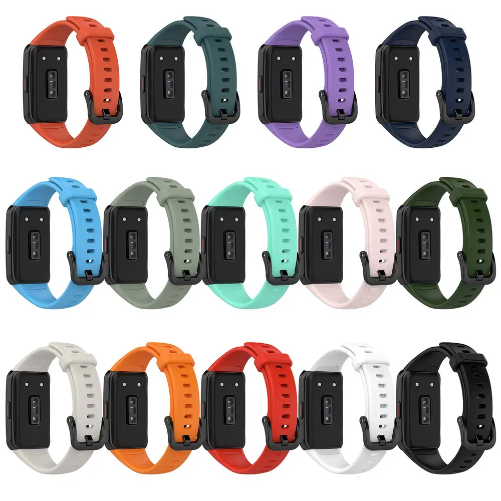 Silicone Wrist Strap For Huawei Honor Band 7/Huawei Band 6 Smart Watch Replacement Band Adjustable Watchbands For Honor Band 6