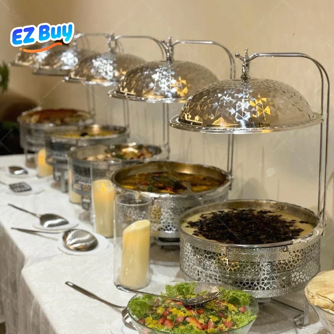 Hotel Hochzeit Deluxe Catering Supplies 4,5L/8L Chevy Buffetwärmer Hot Pot Silber Catering Hot Pot