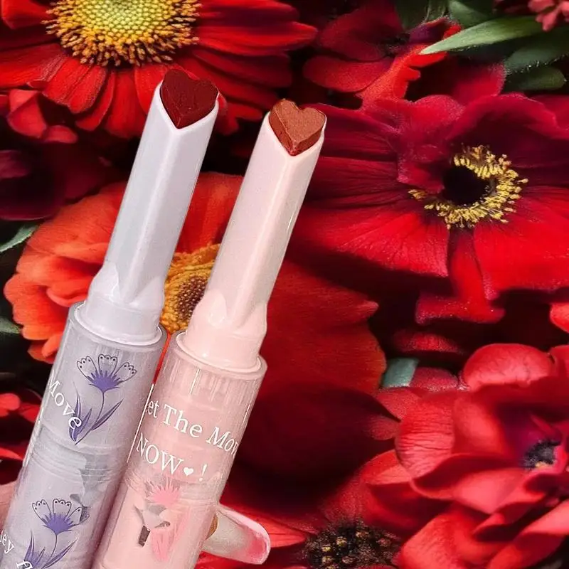 Gege bear Lip Glaze Mirror Glitter Lip Tint Long Lasting Moisturising Love Heart Shape Solid Lipstick Pen Lips Makeup Cosmetic