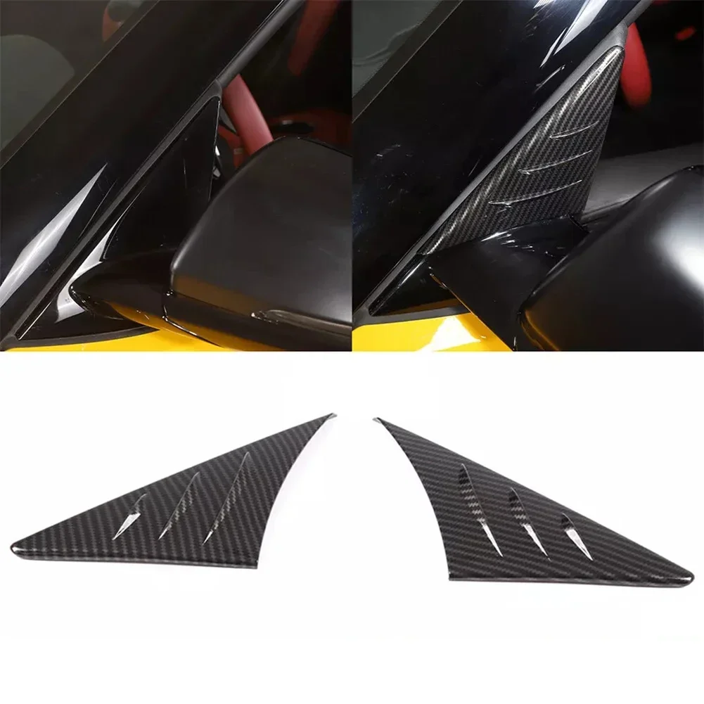 2pcs Car Carbon Fiber ABS Windproof Deflector Anti-Wind Buffeting Deflector Trim For Toyota For Supra A90 2019-22 Accessories