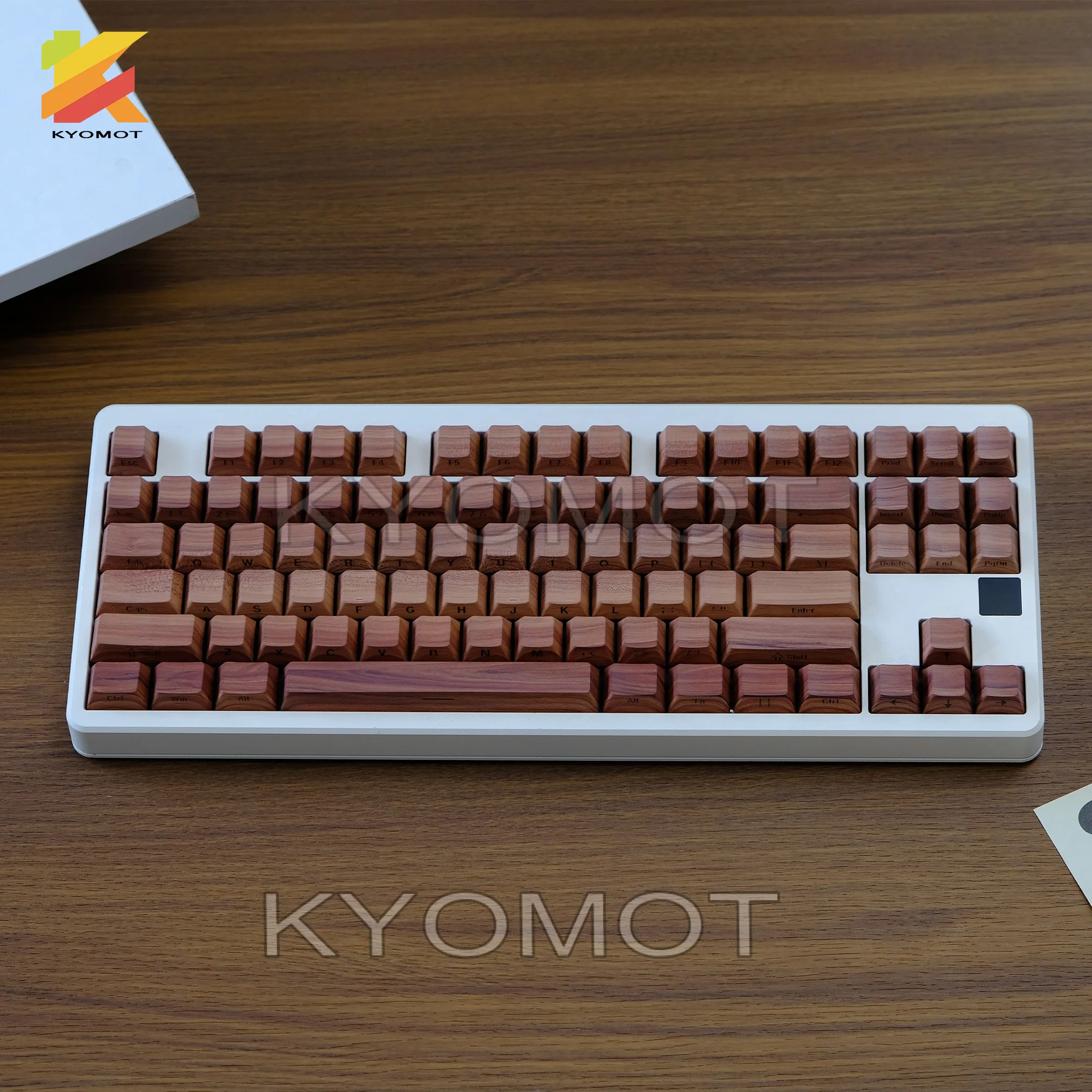 KYOMOT 135 Keys Log Theme Keycap Double Shot Shine Through Keycap Cherry Profile for MX Switch DIY ANSI ISO Mechanical Keyboard
