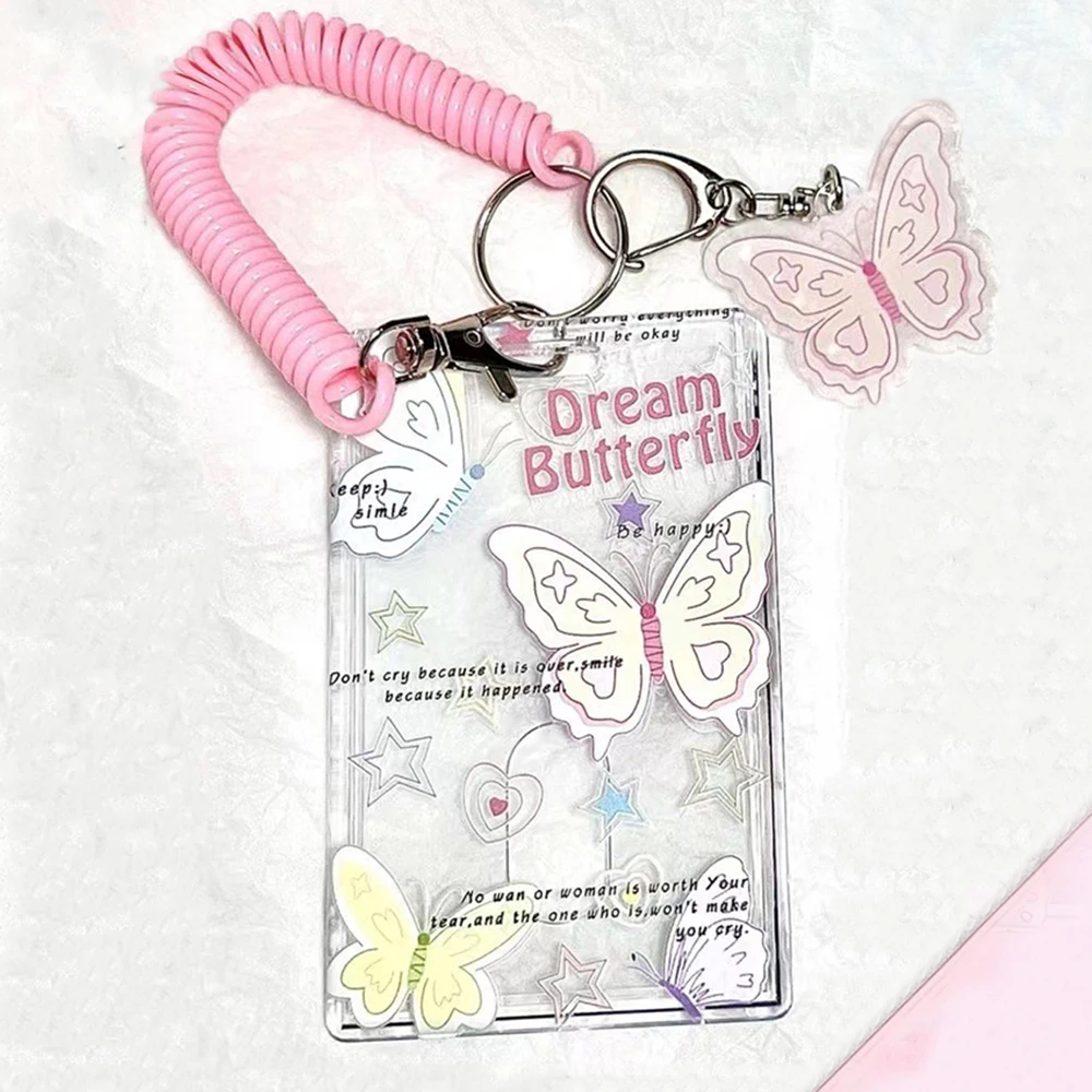Butterfly Photocard Holder 3 inch Ins Card Case Credit ID Bank Card Photo Display Holder Bus Card Protective Case Pendant