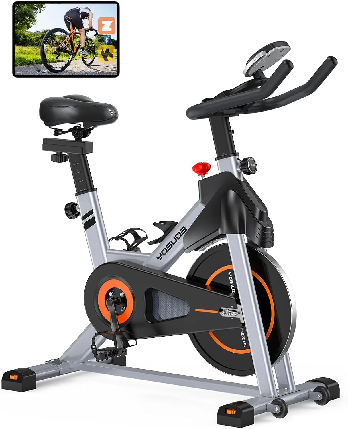 Indoor Cycling Bike Brake Pad/Magnetic Stationary Bike - Cycle Bike with Tablet Mount & Comfortable Seat Cushion