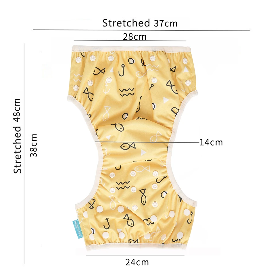Happyflute 3 Pcs/Set Baby Swim Diapers Reuseable Washable Adjustable for Swimming Lesson Baby Shower Gifts Large Size Baby Diper