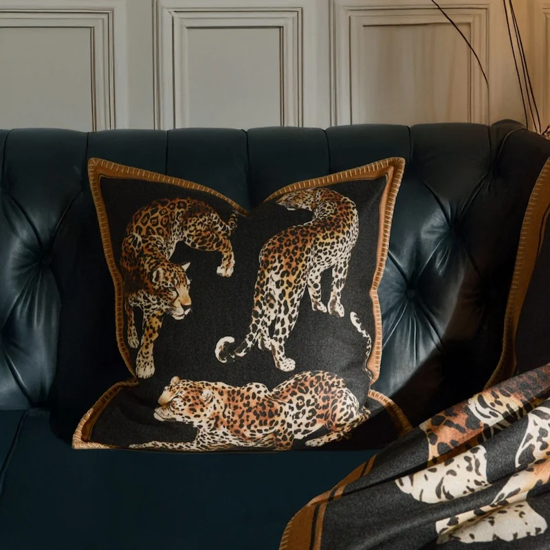 

Роскошные леопардовые подушки, наволочка с изображением животных джунглей, квадратная декоративная наволочка с принтом для дивана, кресла, украшения дома