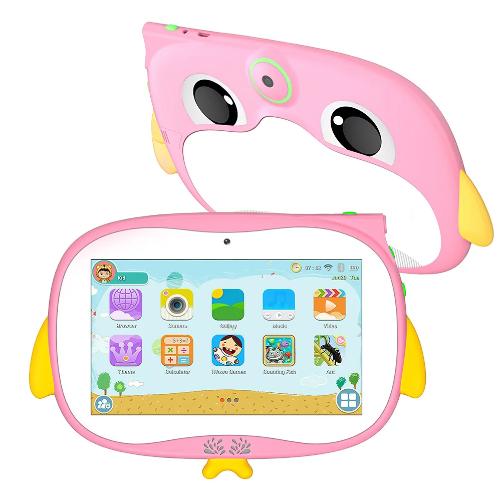 New 7 Inch WiFi Kids' Tablets Quad Core 4GB+64GB ROM Android Learning Games Tablet Pc Kids-Proof Case Children's Best Gifts