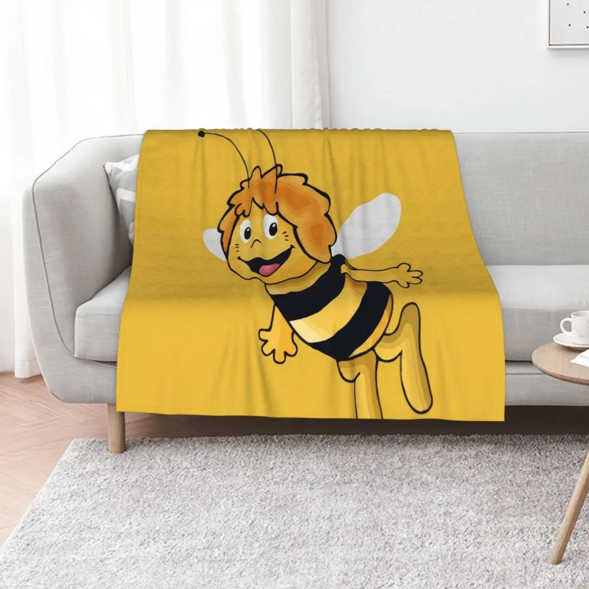 Maya the Bee Throw Blanket Elegant Warm Throw Blanket for Hotel Home