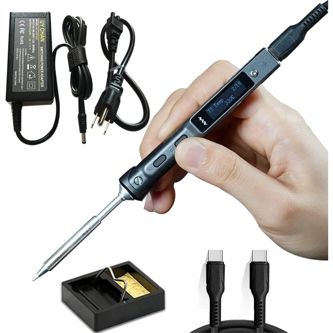 

Mini Soldering Iron Station Kit, Upgraded Smart Soldering Pen with Dual Power Input and Fast Heating