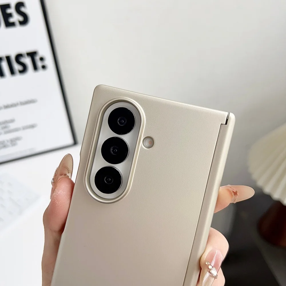 Luxuriöse Handyhülle mit mattierter metallischer Textur und Scharnier für Samsung Galaxy Z Fold 8 7 6 5 4 5G, für Magsafe, magnetische Hart-PC-Schutzhülle – Detail 8