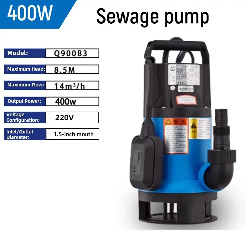 Bomba submersível elétrica q900b3, baixo nível de água, bomba automática para lago de esgoto, irrigação de jardim, bomba de água limpa, bomba de lago