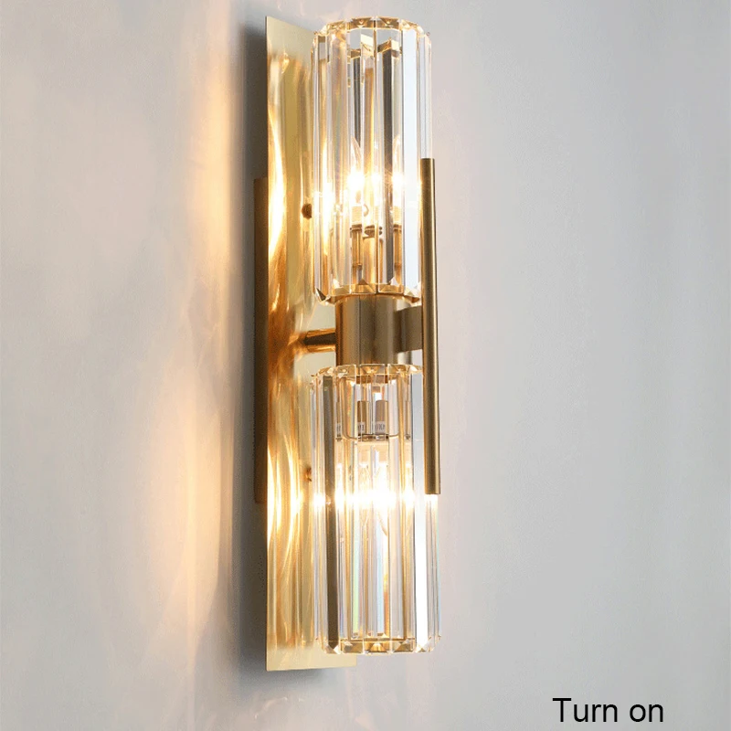 

Crystal Wall Lamp Nordic Light Luxury Gold Wall Light Indoor Lighting Room Decor Sconces For Bedside Bedroom Living Room Hotel