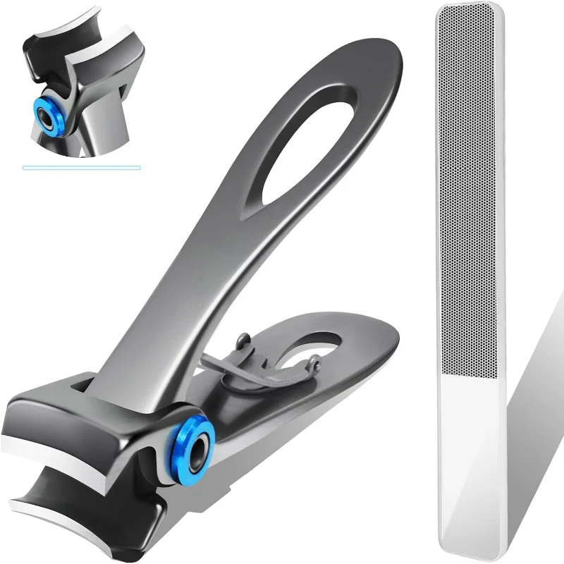 Toenail Clippers for Thick Toenails, Extra Large Long Handle Toenail Clippers for Fingernail & Toenail, 17mm Wide Jaw Opening He