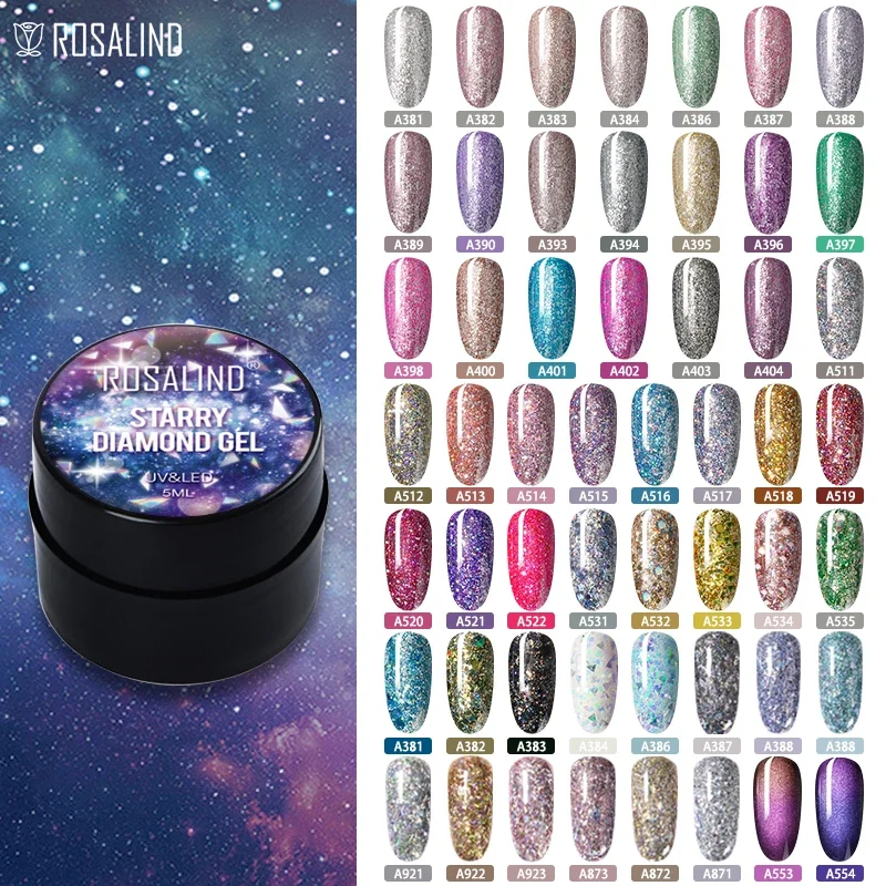 ROSALIND 5ml Super Flash Spider Nail Gel Semi Permanent Spider Line Shiny Gel  Varnishes Luminous Soak Off UV Gel Polish