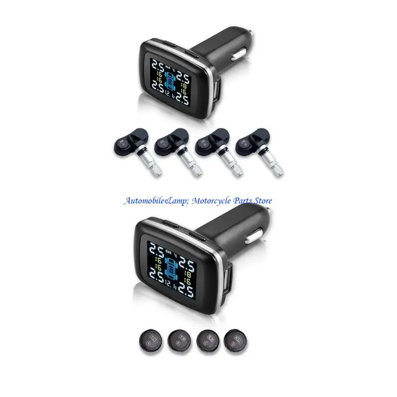 H7BD Tire Pressure Monitoring System with Voice Alarm 0-3.5Bar Adjustable 5