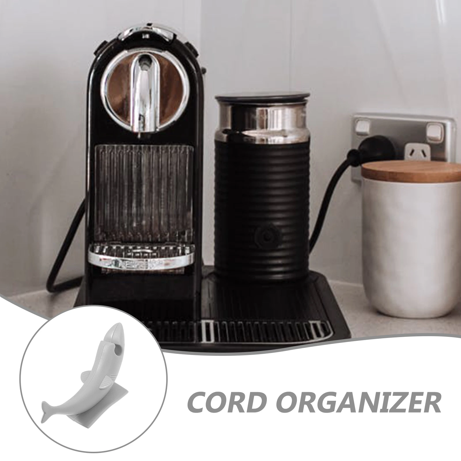 

Shark Shape Cord Organizer For Kitchen Appliances Sturdy Electric Wire Holder Wrap Coffee Machine Mixer Air Fryer Cord Winder