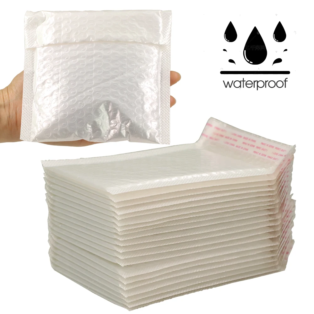 White Pearlescent Film Bubble Bags Self-sealing Foam Padded Envelope Storager Shipping Packages Mailing Bag Packaging Parcel Bag