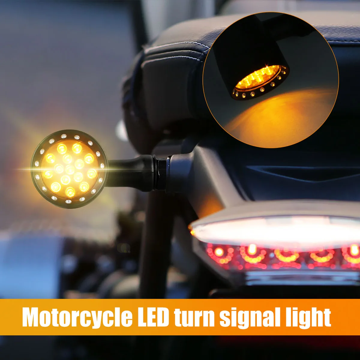 2 件 Led Motorcycle Turn Signal Lights Heavy-Duty Motorcycle Front Rear Blinkers Indicators 12V Turn Signal Led Lights