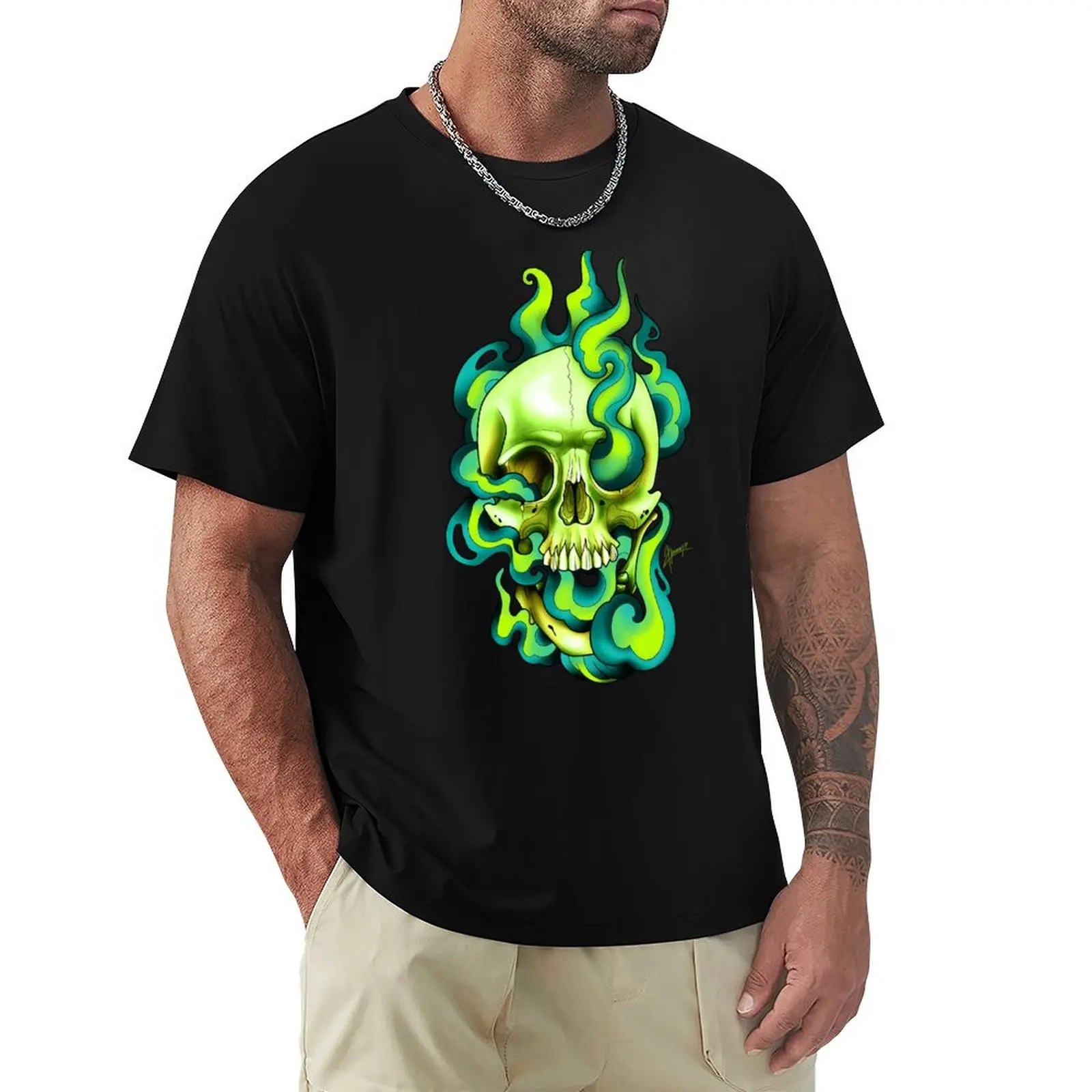 Radioactive Skull T-Shirt man t shirt cotton high quality T-Shirt
