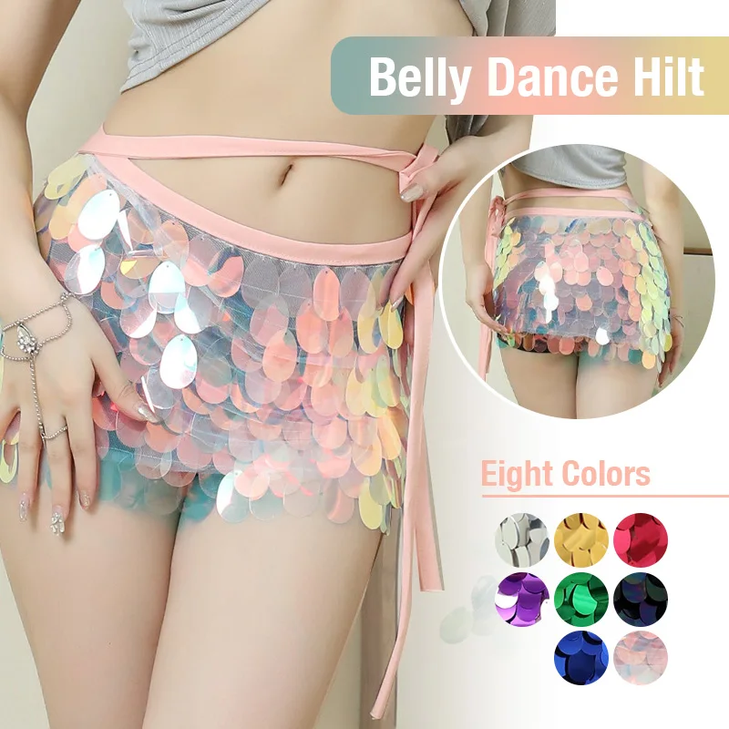 

Women Belly Dance Costume Hip Scarf Skirt Shiny Sequin Wrap Strap Waist Belly Dancing Belt Latin Dancewear Wrap Skirts