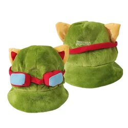 Green Lovely kawaii Swift Scout Timor Teemo's Hat LOL Cosplay High Quality Plush Warm Hat Party Teemo Cap