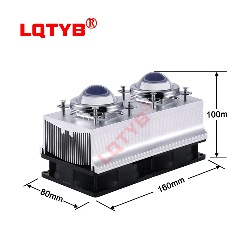 LED Heatsink Cooling Radiator + 60 90 120 Degrees Lenes + Reflector Bracket + Fans For High Power 20W 30W 50W 100W LED