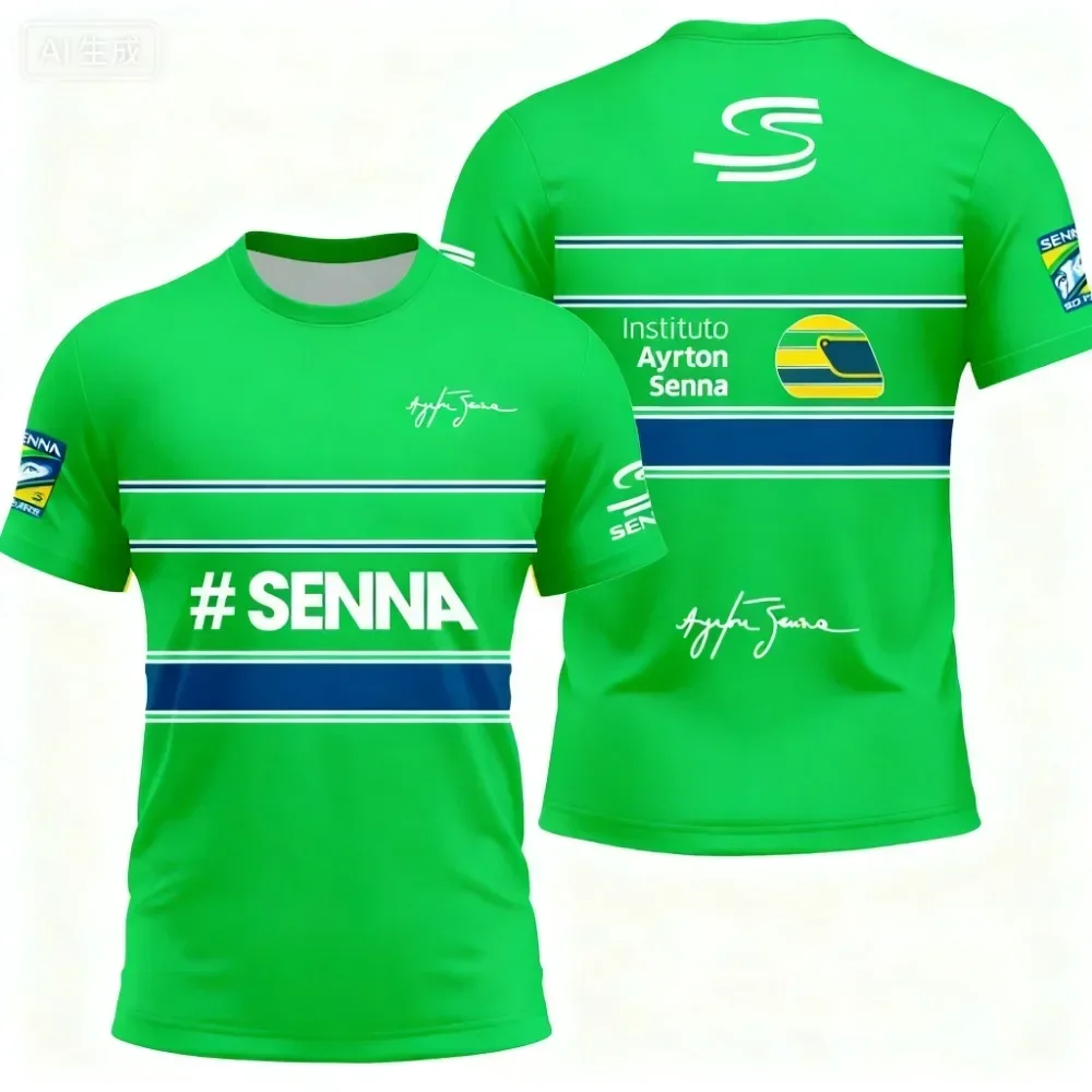 2026 Neues Ayrton Senna Nr. 12 Rennwagen 3D-Druck Sommer Sport Casual Atmungsaktives Kurzarm-Familien-T-Shirt für Herren und Damen – Detail 9