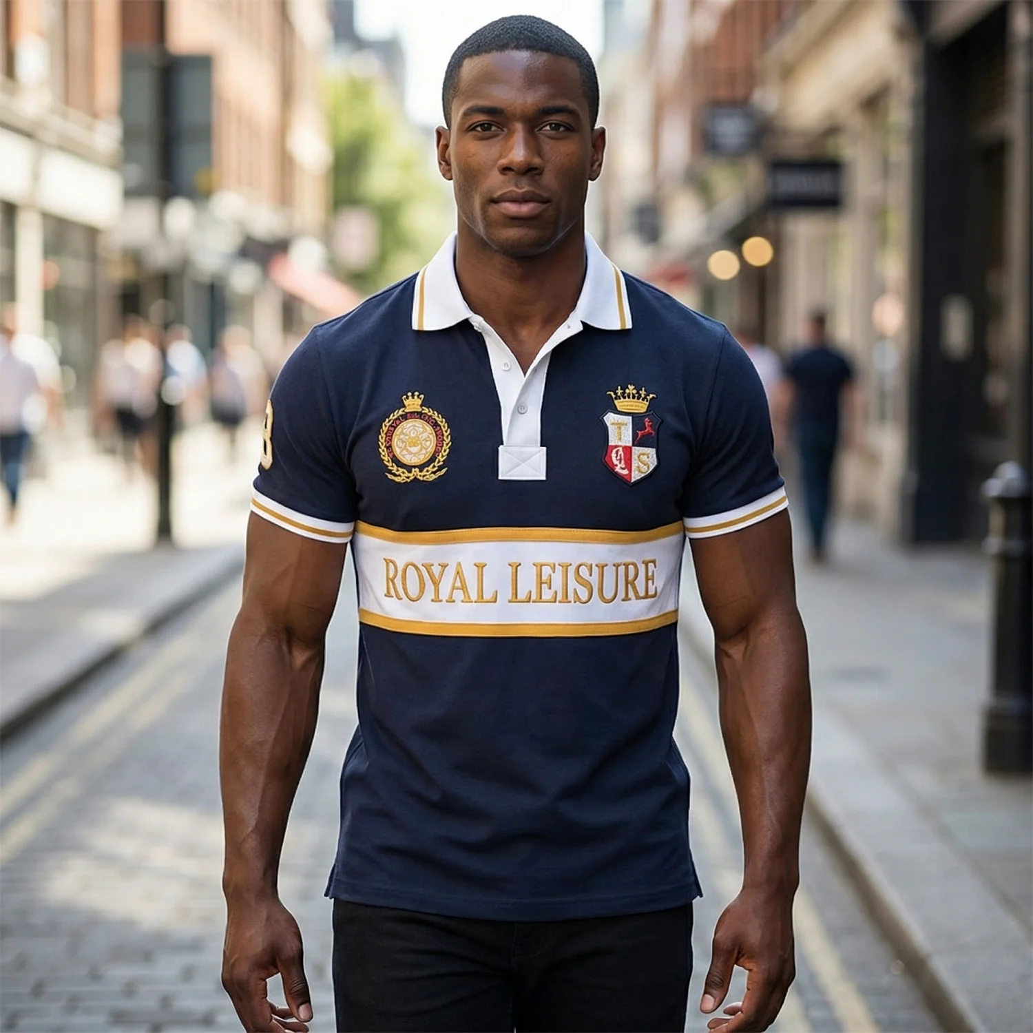 Neues Herren-Poloshirt Europa Amerika Royal Leisure Hochwertige Reine Baumwolle Luxuriöse Stickerei Raffiniertes Top Original-Design