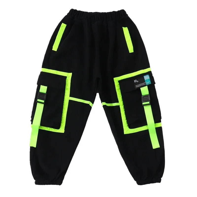 Ragazzi Hip Hop Streetwear ragazze Crop Top Cuff Cargo Pant Outfit bambino Patchwork felpa Joggers Street Dance bambini costumi Jazz