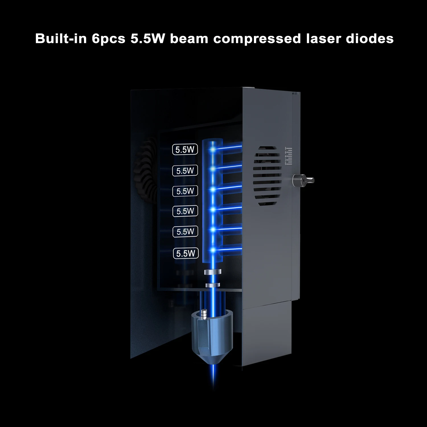 Cabezal de módulo de diodo láser para máquina de grabado CNC 3D Glowforge, herramienta de corte de marcado de madera, 40/80W/100W/150W 20W