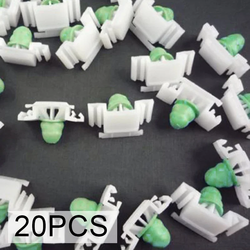 20pcs/set Car Clips Retainer W/ Rubber Boot For BMW E36 318Ti M42 51132251394 White+Green Car Clips