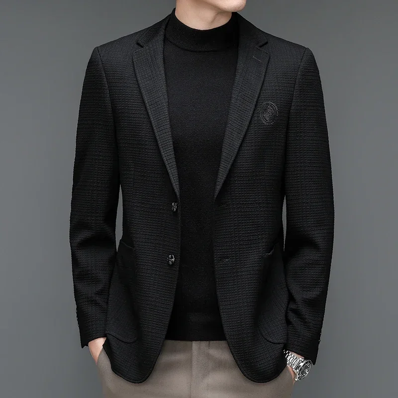 

2024 New Men's Business Italian-style Casual Korean Version of Everything Fashion Multiple Styles Optional Host Slim Blazer