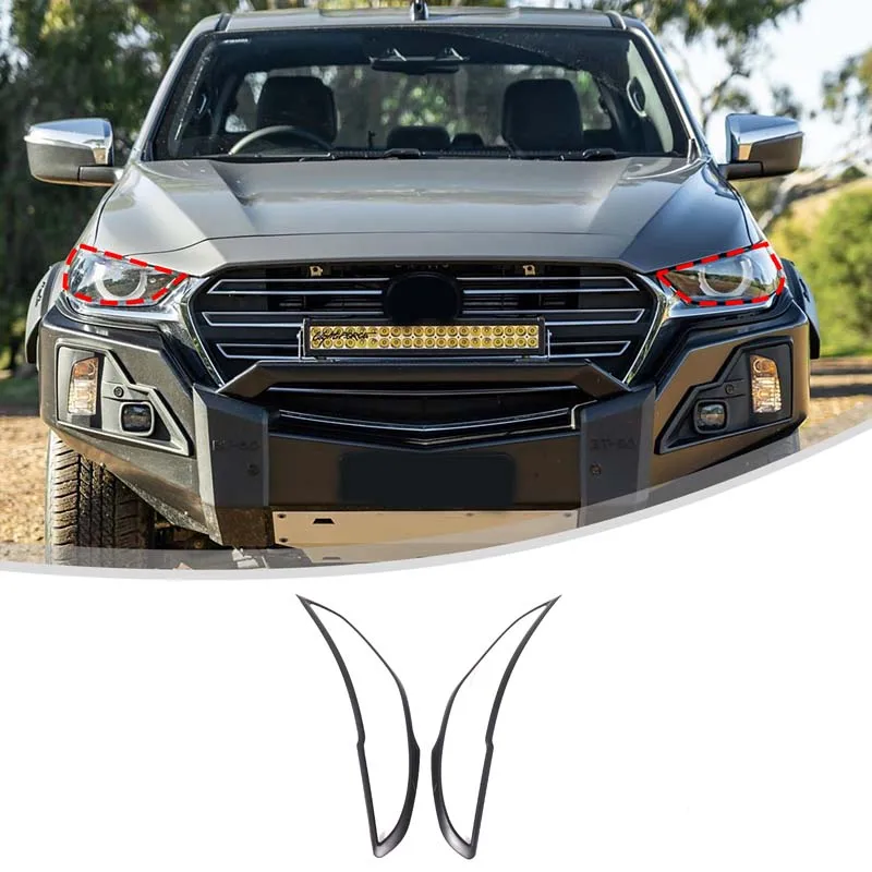 

For Mazda BT50 2021-2025 ABS Matt Black Car Front Rear Headlights Taillight Turn Signal Frame Cover Trim Car Accessories