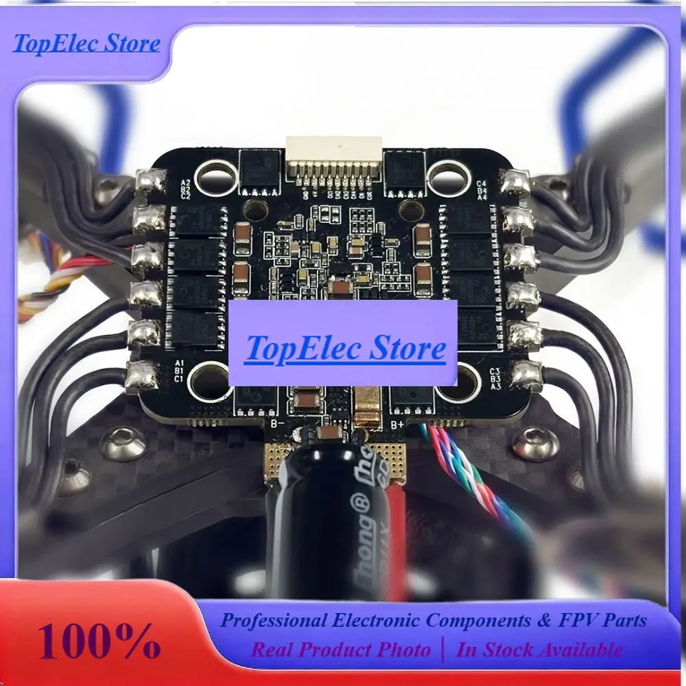 TopEsRadioLink 80A 4-in-1 ESC AM32 2-6S, 30.5x30.5mm With Current Sensor & Capacitors For FPV Racing Drone Quadcopter DIY