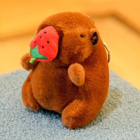 귀여운 카피바라 봉제 인형 펜던트, 크리에이티브 풀 로프, 물 돌고래 인형 장난감, 어린이 선물 과일, 다양한 스타일, 10-12cm