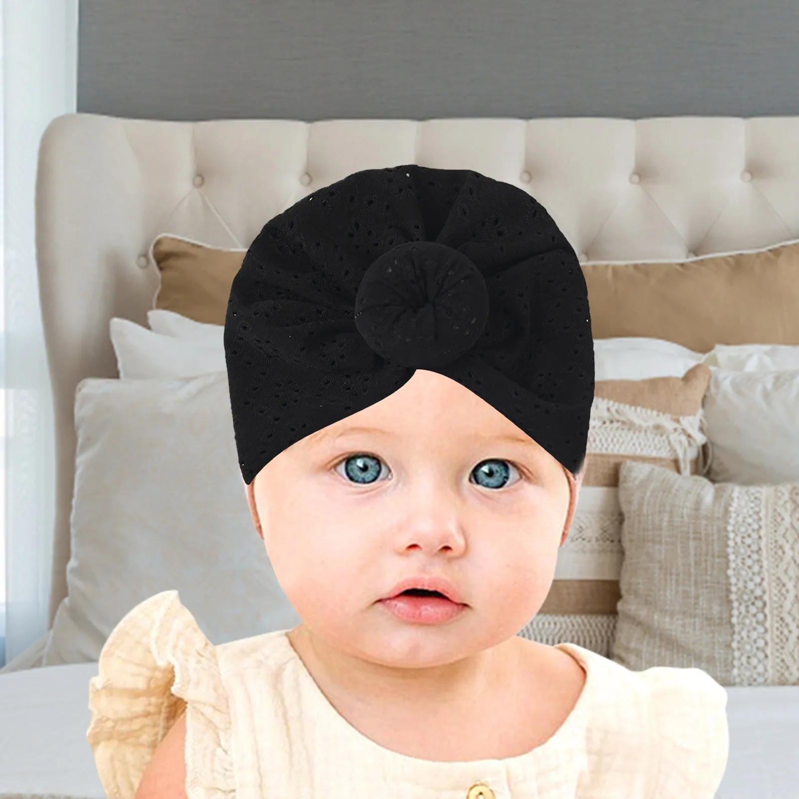 Baby Turban Cute Baby Hijab With Jacquard Processing Baby Knotted Head Wrap Kids Hat Set Baby Cap Infant Cap Hats Summer