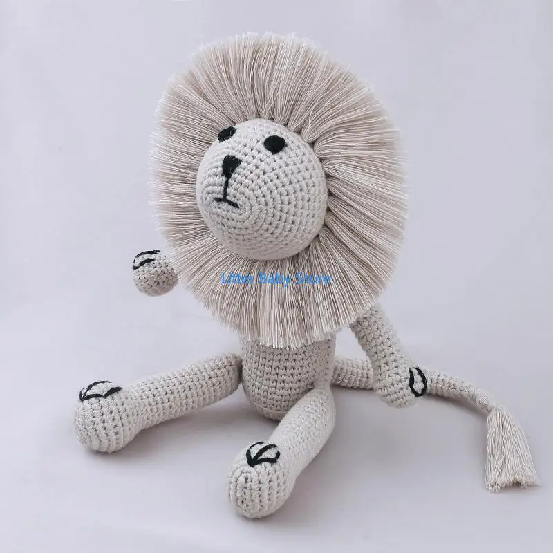 

N80C Cartoon Sleeping for Doll Crochet Knit Lion Baby Favor Cuddle Toy Birthday