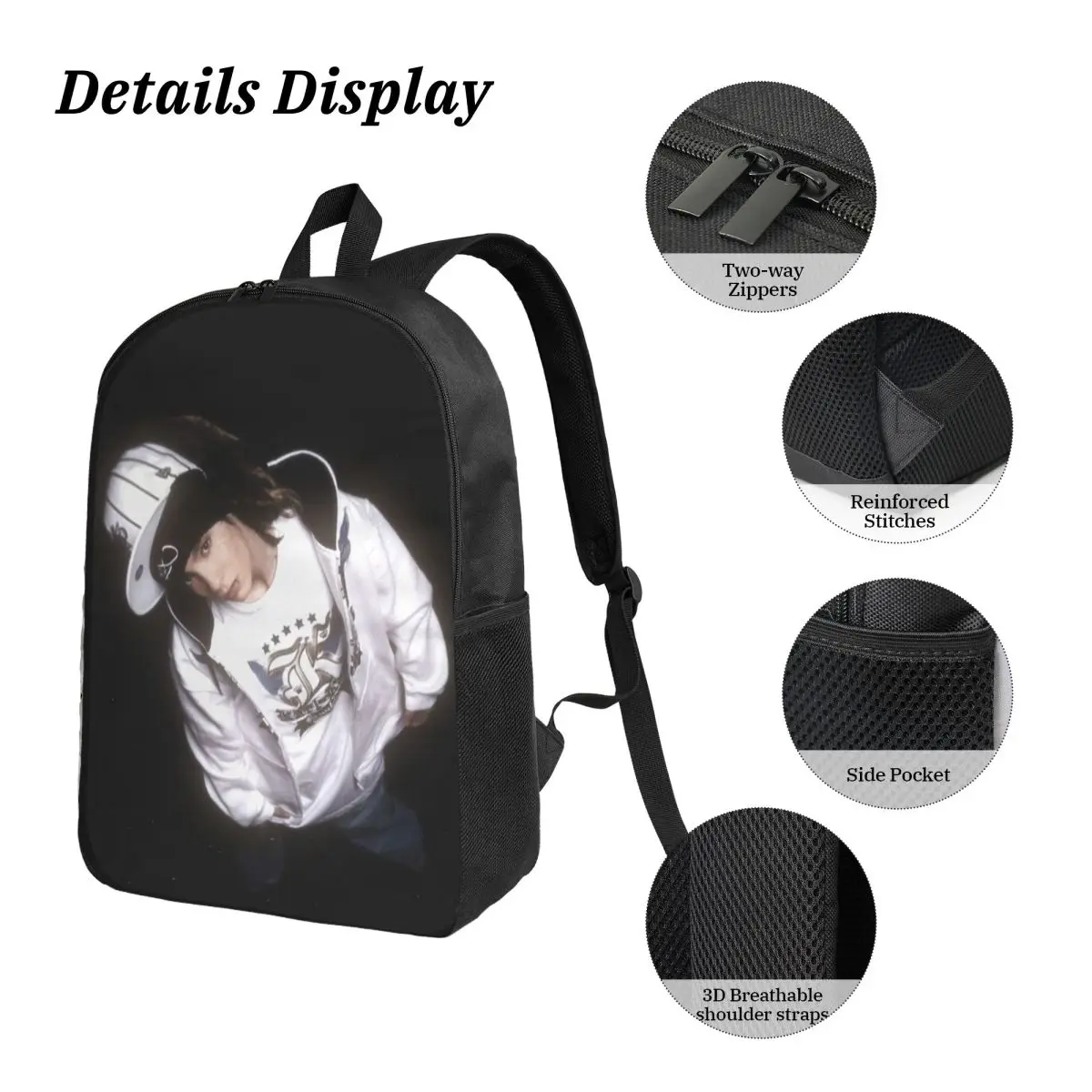 Tokio Hotel Tom Kaulitzวงดนตรีกระเป๋าเป้สะพายหลังนักเรียนสาวBookBagโรงเรียนกระเป๋าไหล่กระเป๋า 3Psถุงอาหารกลางวันฉนวนดินสอกรณี