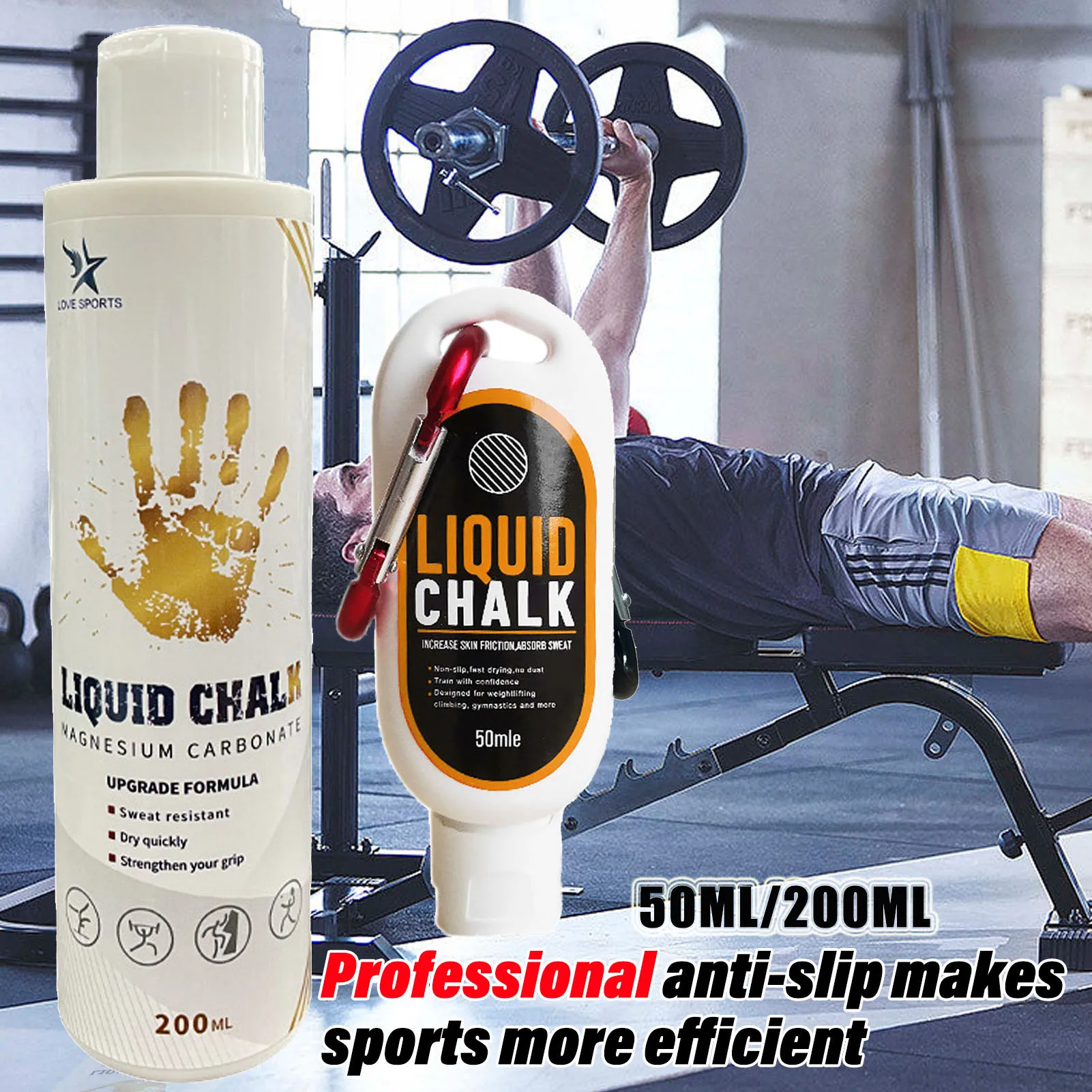 100/200ml Liquid Chalk Sports Magnesium Powder Fitness Weight Lifting Anti Slip Cream Grip Weight Lifting Climbing Gym Sports