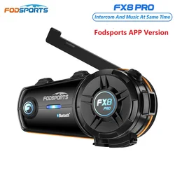 Fodsports FX8 Pro Motorcycle Intercom Bluetooth Helmet Headset BT Interphone,10 Rider 2000M,Fodsports APP