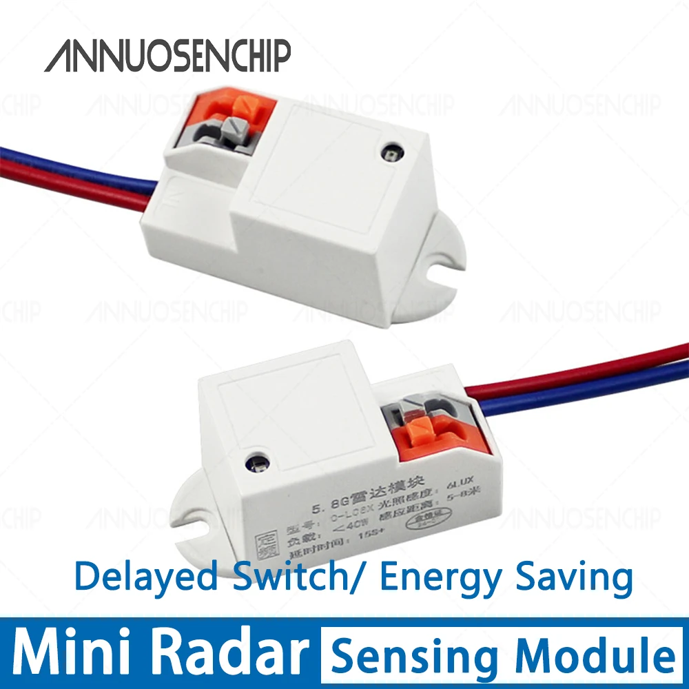 Mini 5.8G Radar Induction Module Light Fixture 220V Photocell Controlled Microwave Radar Sensor for Home Automation