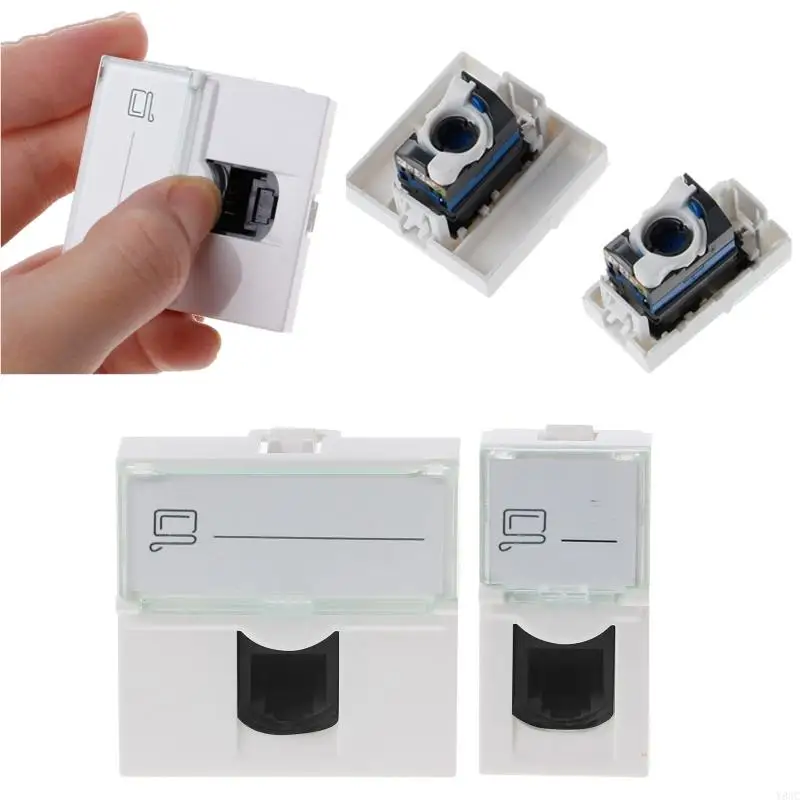 Y8AC Cat6 RJ45 Keystone Female Coppler Insert Snap-In-Stecker-Sockeladapter