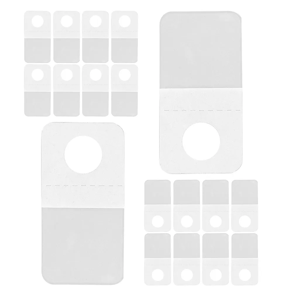Self Adhesive Hanging Tabs 100Pcs Clear Plastic Round Hole Retail Display Hangers for Small Items