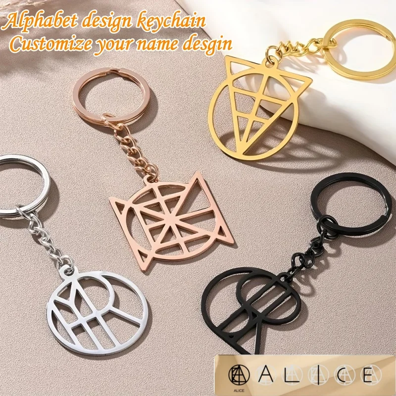 

Custom Name Keychain Free Design Creative Name Keychains Stainless Steel For Men Women Valentine's Day Jewelry Gifts