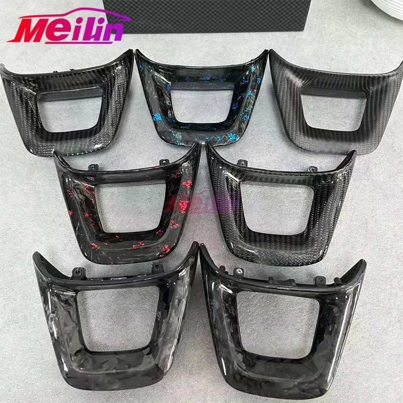 Suitable for Audi Q3 Q3L Q5 Q5L Q7 Q8 model flat bottomed sport steering wheel carbon fiber customized six o'clock trim cover
