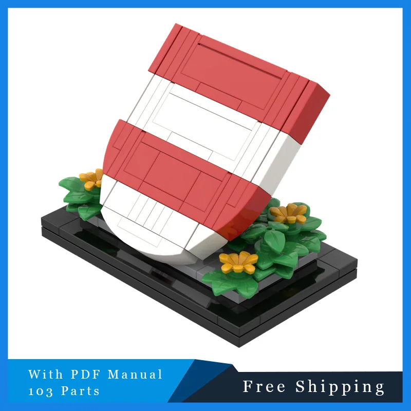 

103 шт. знаменитая красно-белая эмблема щита, строительные блоки, кирпичи, развивающие игрушки для самостоятельной сборки, детский подарочный набор на день рождения, Рождество